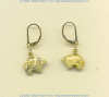 Fossil coral Zuni bear 14k gold fill leverback earrings.				
 - Click for a larger picture