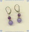 Leverback earrings with 6 mm faceted amethyst and 8 mm round lavender jade semi-precious gemstones, and 14K/gold fill beads 
and earwires. - Click for a larger picture